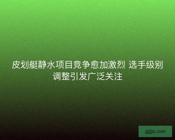 皮划艇静水项目竞争愈加激烈 选手级别调整引发广泛关注